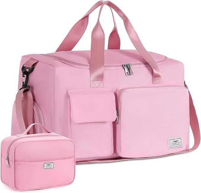 FIORETTO Women's Gym Duffle Bag with Shoes Compartment, 37L Capacity, Ideal for Travel, Gym, Sports, Duffel, Weekender-StrideForce Fitness
