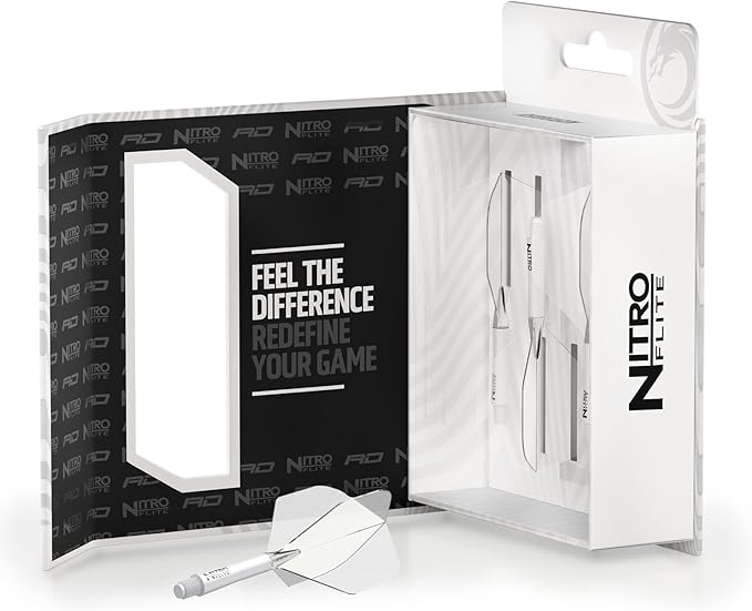 RED DRAGON Darts – Nitro Flite Integrated Flight & Shaft System – No.2 Shape and Design - Available in Short, Intermediate & Medium - Available in Variety of Colours - Professional Darts Accessories-StrideForce Fitness