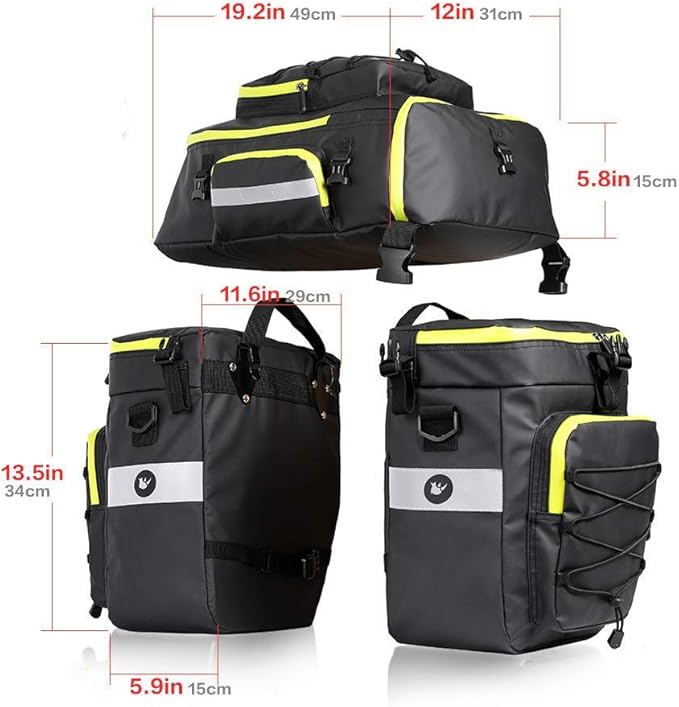 Rhinowalk Bike Pannier Bag Set for Bicycle Cargo Rack Saddle Bag Shoulder Bag Laptop Pannier Rack Bicycle Bag Professional Cycling Accessories 3 in 1-StrideForce Fitness