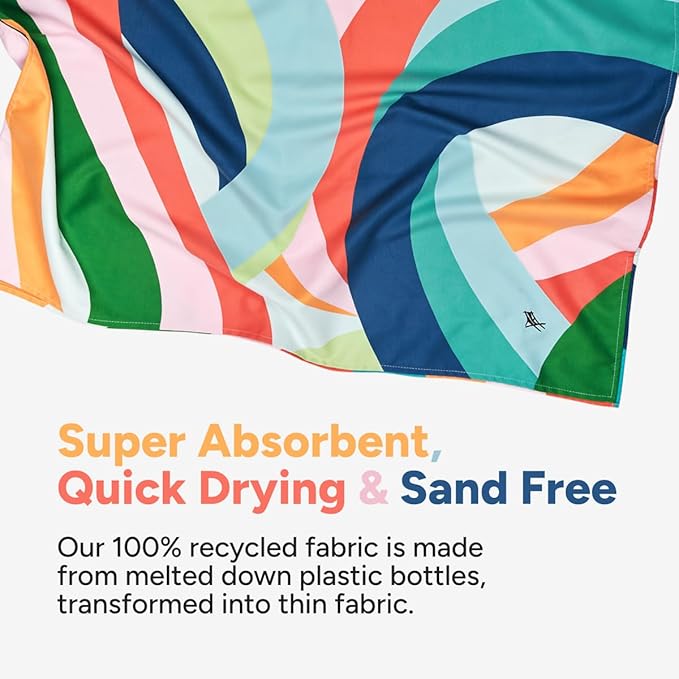 Dock & Bay Beach Towel - Quick Dry, Sand Free - Compact, Lightweight - 100% Recycled - Includes Bag - Fruit Loops - Extra Large (200x90cm, 78x35)-StrideForce Fitness