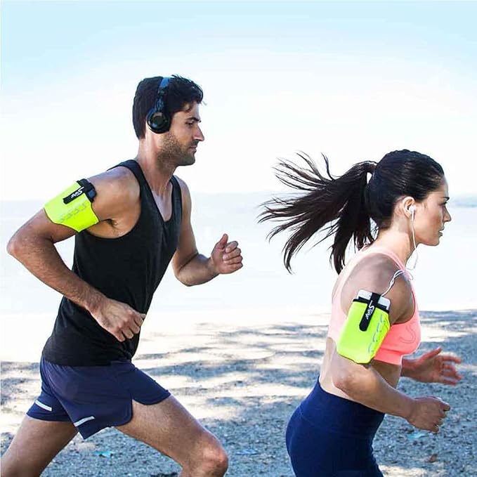 Sprigs Phone Armband Sleeve for iPhone 14, 13, 12, 11, X Galaxy Z, S22, S21, S20 Google Pixel 7, 6, 5. The Lightest & Most Comfortable Running Armband, Stretches to Fit All Phones with Case for Women & Men-StrideForce Fitness