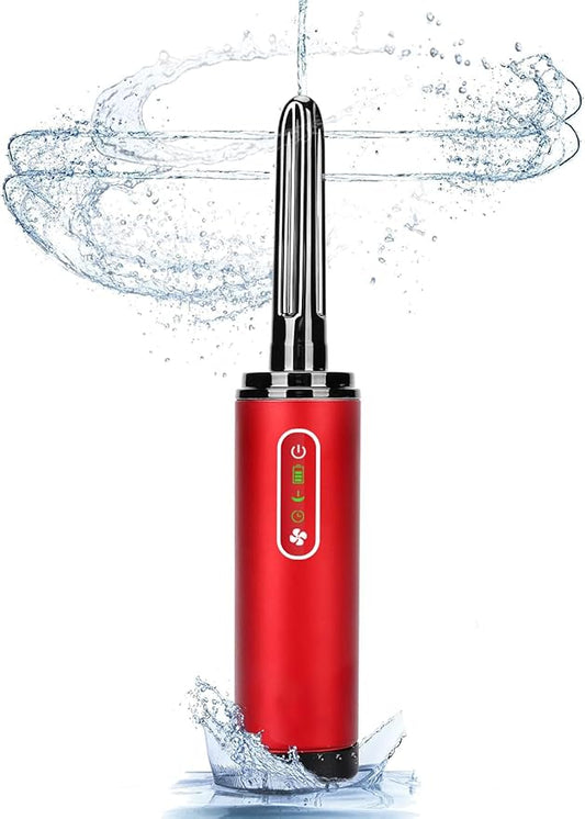 Upgrade Enema Anal Douche , Waterproof Touch Control, Enemas-Douches for Men & Women Colon Cleanse, Shower Enema Bulb-Bottles Kit, Electric Rotating Nozzle, Pressure Spray, Two Douching Modes,red-StrideForce Fitness