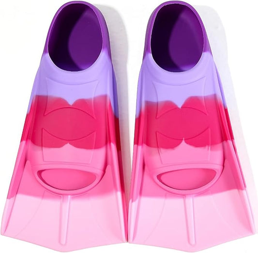 Kids Swim Fins,Short Kids Fins Youth Swimming Flippers for Lap Swimming Training for Children Girls Boys Beginners-StrideForce Fitness