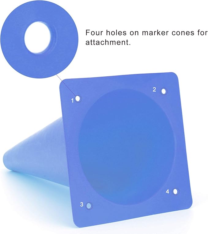 12 Inch Traffic Training Cones, Plastic Safety Parking Cones, Agility Field Marker Cones for Soccer Basketball Football Drills Training, Outdoor Sport Activity & Festive Events - 6 Colors-StrideForce Fitness