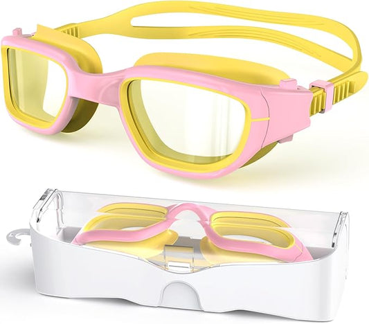 Kids Swim Goggles,Swimming Goggles for Kids 6-14, Anti-Fog UV Protection Pool Glasses for Boys Girls-StrideForce Fitness