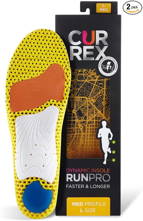 CURREX RunPro Insoles for Running Shoes – Arch Support Inserts to Help Reduce Fatigue, Prevent Injuries & Boost Performance – for Men & Women – Medium Arch, Small-StrideForce Fitness
