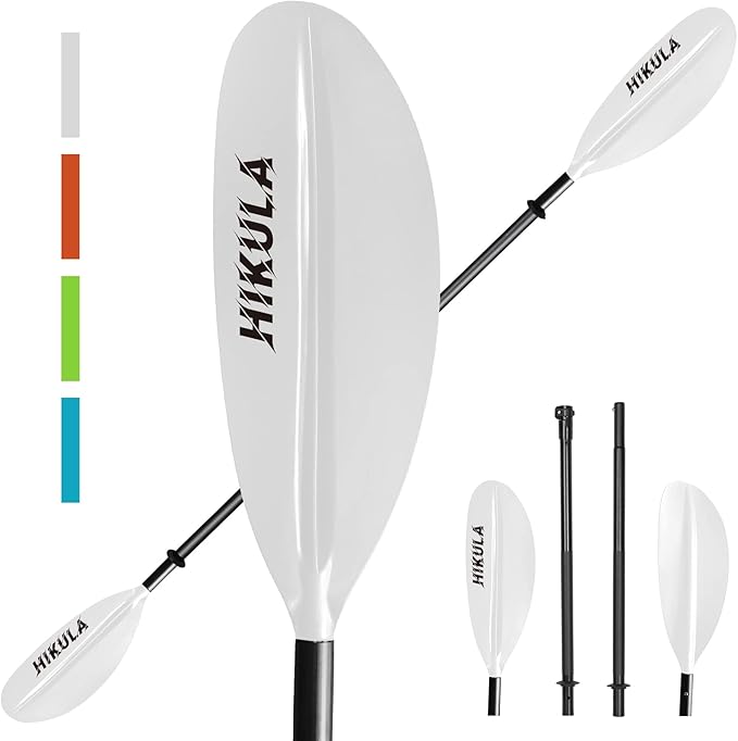 Kayak Paddle 4 Pieces Aluminum Shaft and PP Blade Floating 86.6in/220cm, 90.5inch/230cm Lightweight Oars-StrideForce Fitness