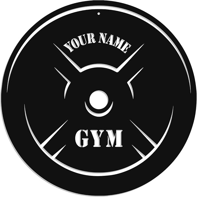 Personalized Home Gym LED Tin Metal Sign Multiple Sizes, Gym Sign Wall Decor, Exercise Workout Room Decor Fitness Center, Motivational Inspirational Hanging Wall Art Wall Plaque (05 w/o lights)-StrideForce Fitness