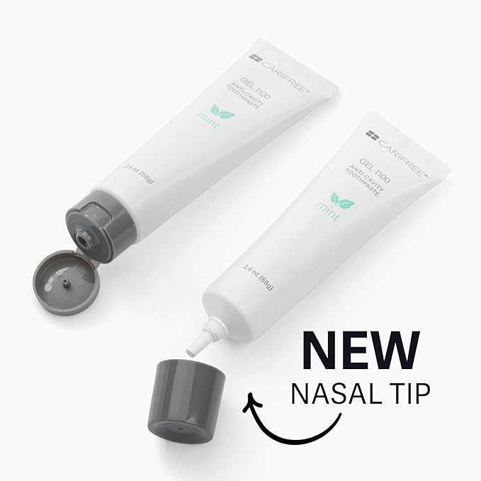 CariFree Gel 1100 (Mint) Anti-Cavity Fluoride Toothpaste with Nano Hydroxyapatite, Enamel Protection, Dentist Recommended for Kids and Adults, Dentist Developed, 2.40 oz. (Pack of 1 + Book)