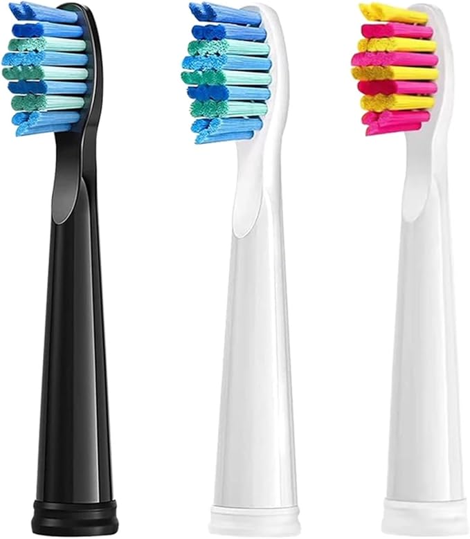 Replacement Electric Toothbrush Head Bristle Brush Refill ，Compatibility for Fairywill Refills FW-D1/FW-D3/FW-D7(20 PCS BK)
