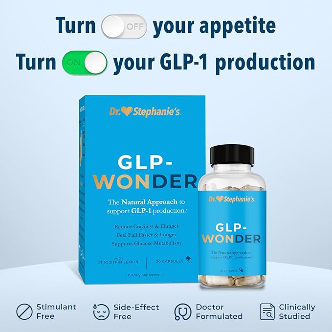 Dr. Stephanie's GLP-Wonder Natural GLP-1 Boosting Supplement - Control Hunger & Appetite, Fight Cravings - Side-Effect Free Support-StrideForce Fitness
