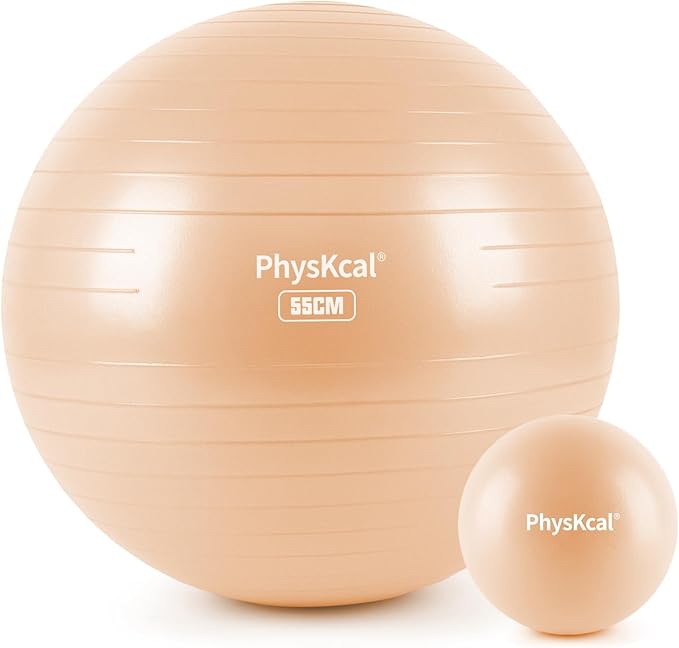 Yoga Ball for Exercise, Pilates Set, 4 Sizes Fitness Ball for Workout, Birthing, Pregnancy, Physical Therapy- Pump Included-StrideForce Fitness