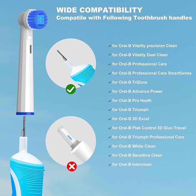 Replacement Heads Compatible with Oral B Braun Electric Toothbrush, 16 Pcs Professional Replacement Heads for Oral B Toothbrush, Brush Heads for Oral B Pro 1000/1500/7500/3000/7000/8000/500