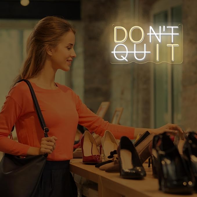 Don't Quit Led Neon Signs Office for Room Yoga Man Cave Gamer Room Do It Light Up Home Boy's Room Sports Room Home Gym Decor Powered by 5V USB with Dimmable Switch-StrideForce Fitness