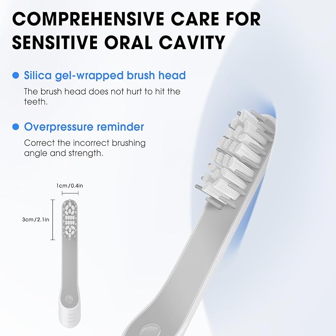 Toothbrush Replacement Heads Compatible with Quip Electric Toothbrush, Soft Bristles Adult Brush Heads, Gray, Pack of 4