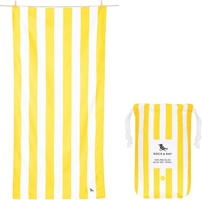 Dock & Bay Beach Towel - Quick Dry, Sand Free - Compact, Lightweight - 100% Recycled - Includes Bag - Cabana - Set A (4), Extra Large (200x90cm, 78x35)-StrideForce Fitness
