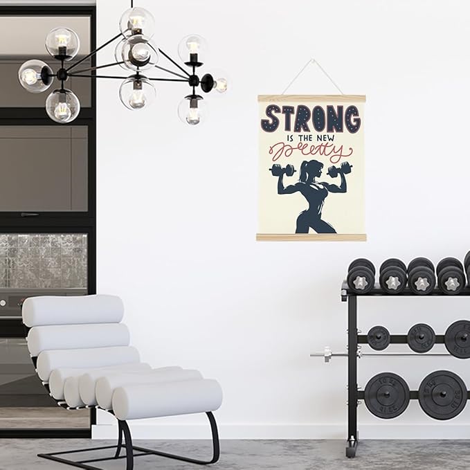 Gym Motivational Posters College Dorm Posters Gifts for Girls Friends Strong is The New Pretty Gym Flag Wall Art Decor Sign for Home Gym Bedroom Office-StrideForce Fitness
