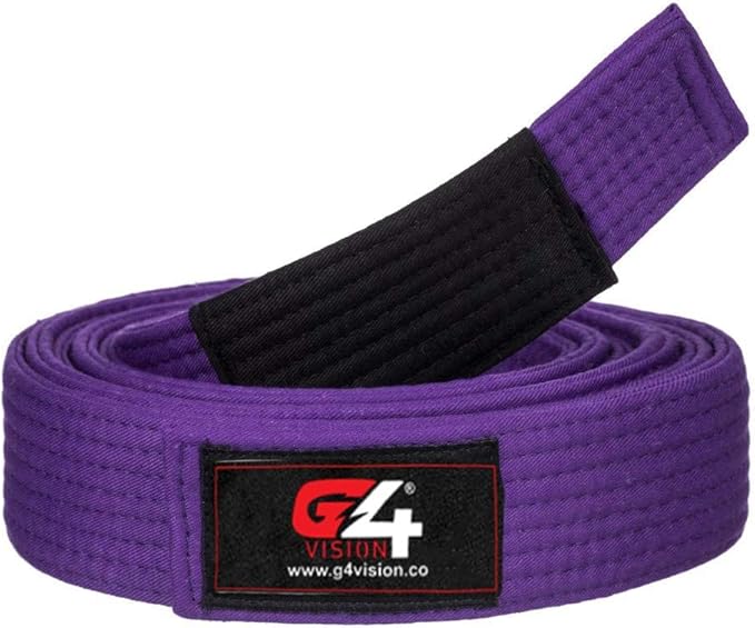 G4 VISION Jiu Jitsu Belt BJJ Belts Brazilian Adult A1 A2 A3 A4 Black Brown Purple Blue White-StrideForce Fitness