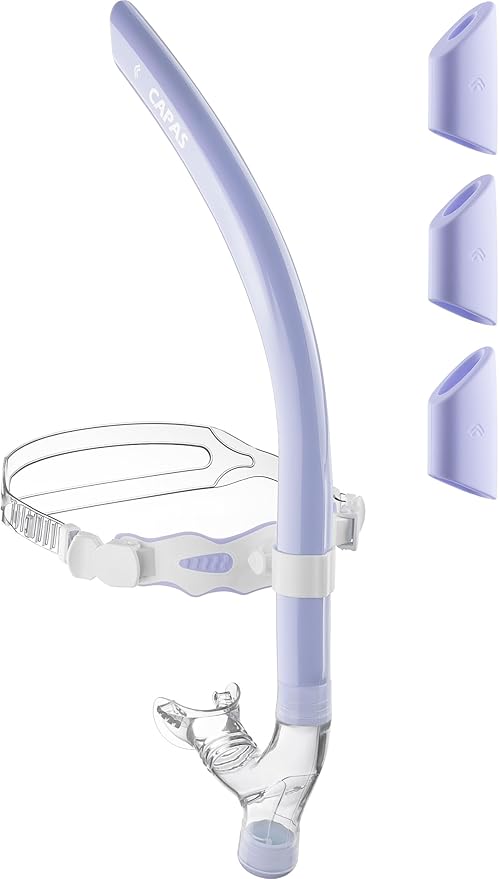CAPAS Training Swim Snorkel for Lap Swimming, Swivel Headband Ultimate Fit Center-Mount Swimmers Snorkel with Liquid Silicone Mouthpiece Adjustable Strap, Designed for Adult Men Women-StrideForce Fitness