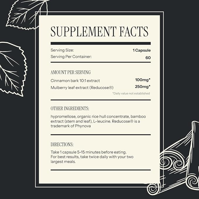 Dept. Of Reduction – White Mulberry Leaf & Cinnamon – Supports Healthy Carbohydrate Metabolism, Digestive Balance & Post-Meal Energy – 60 Vegan Capsules - Department of-StrideForce Fitness