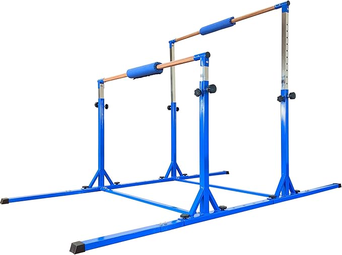 Gymnastics Double Horizontal Bars 3Play Parallel Bars Uneven Bars Gymnastics Training Kip Bar with 304 Stainless Steel Regulating Arms & Fiberglass Rail for Indoor Outdoor Home Club Use-StrideForce Fitness