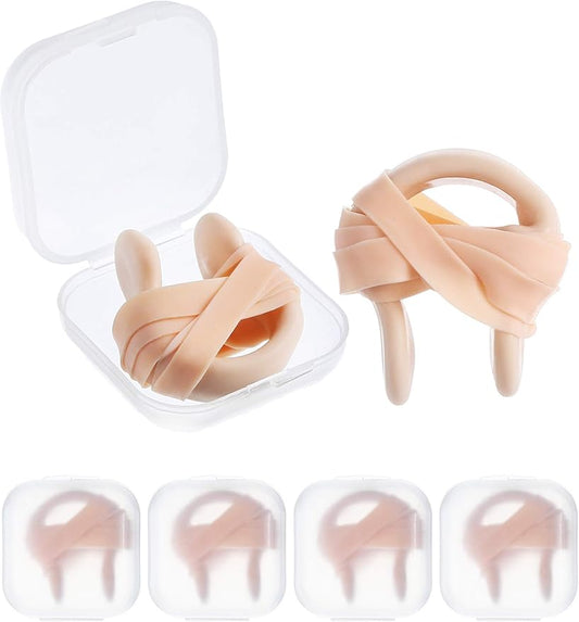 Blulu 6 Pieces Swimming Nose Clip Latex Gel Nose Plugs for Swimming Swimmer Accessories for Older Kids, Beige-StrideForce Fitness