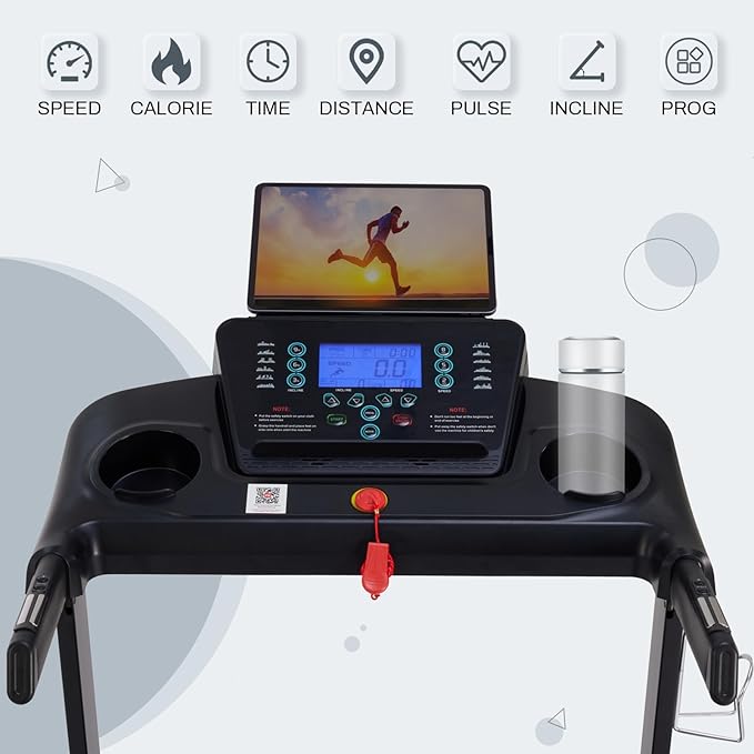 Treadmills for Home, 15% Auto Incline, 0.5-10 MPH, 18" Belt, 3 HP, 350lb Capacity, Foldable, Bluetooth App-StrideForce Fitness