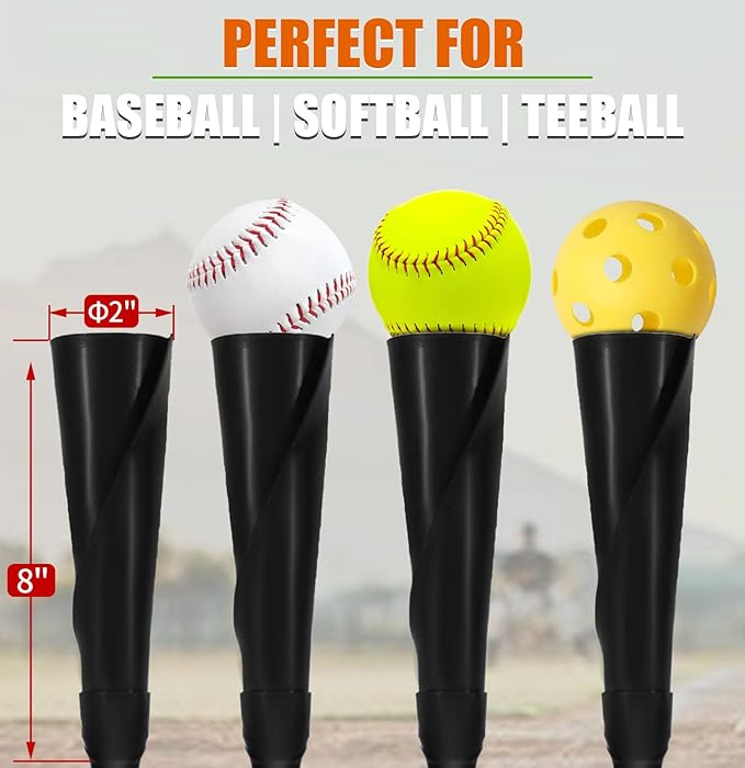 Baseball&Softball Tee,Batting Tee,Adjustable Height:25-37 inches，2 Flexible Top Rubber,X-Style Foldable&Heavy-Duty Base and Carrying Bag for Easy Store&Carrying-StrideForce Fitness