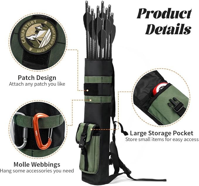 PSKOOK Archery Lightweight Back Arrow Quiver-StrideForce Fitness
