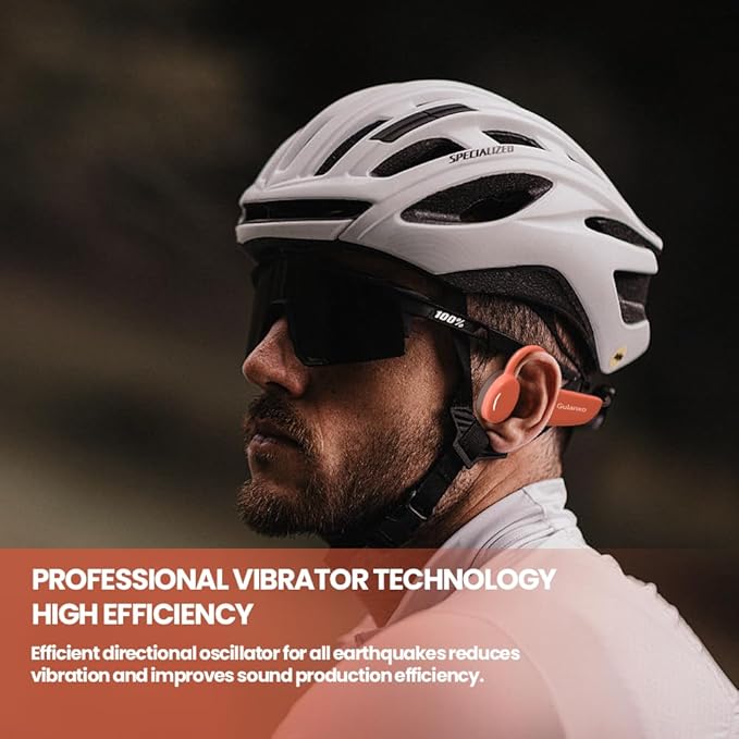 Open Ear Headphones, Open Wireless Earphones, 15HBluetooth Playback 5.3 Sports Earphones, Built-in Microphone, Suitable for Sports Running,Exercise (Black&Orange)-StrideForce Fitness