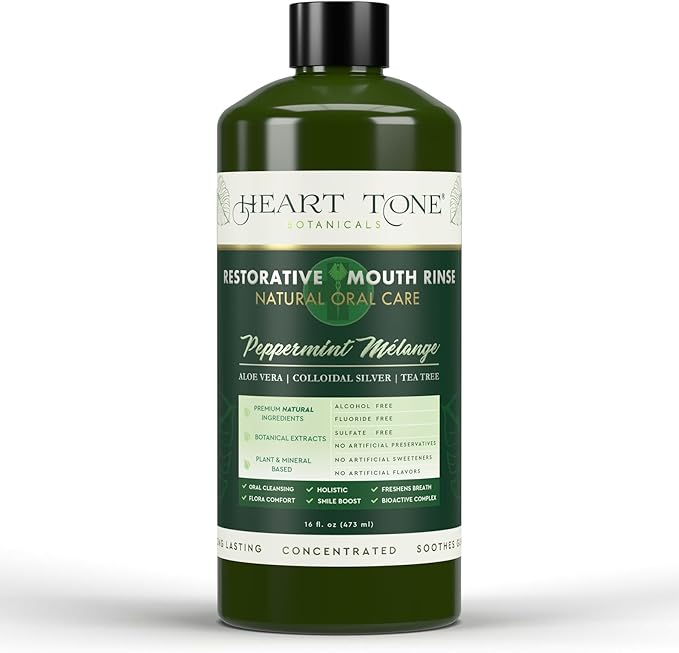 Nano Silver Mouthwash | All Natural | Adult Restorative Mouth Rinse | Aloe Vera, Colloidal Silver, & Tea Tree | Complete Oral Care & Fresh Breath | Fluoride, GMO, & Alcohol Free