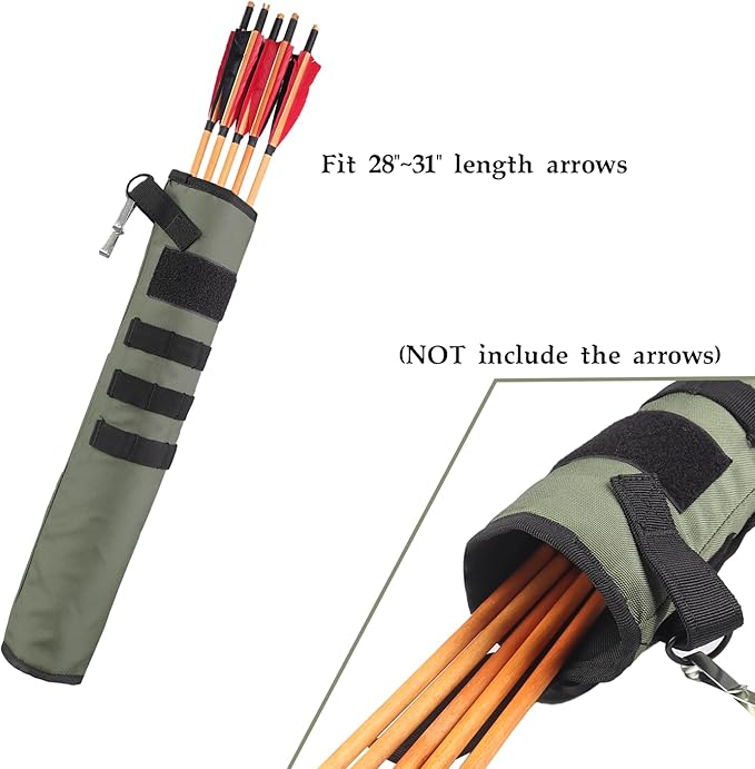 KRATARC Archery Lightweight Back Arrow Quiver Dual Use Foldable Compact Hip Arrows Bag with Molle System Hanged for Target Shooting-StrideForce Fitness
