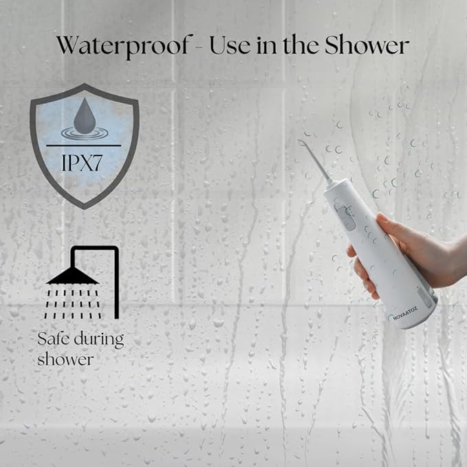 HydroAdvance Cordless Water Flosser for Teeth & Gums | Rechargeable Portable Oral Irrigator for Braces & Travel | Pulse Cleaning with 2 Flossing Tips | Waterproof Dental Care Device (White)