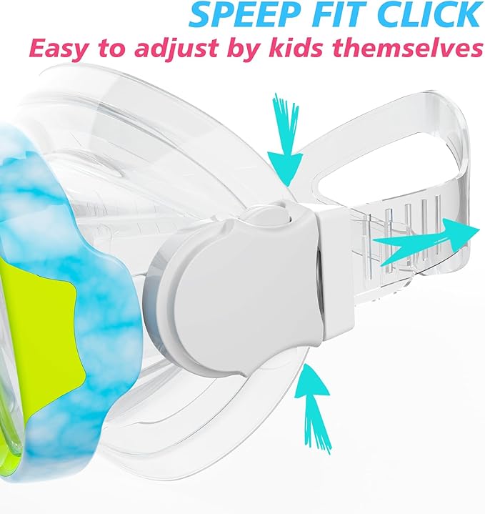 GoseWave Snorkeling Gear for Kids, Kids Snorkel Set for Ages 5-15, Anti-Fog Diving Mask and Dry Top Snorkel Set, Unisex Swimming Goggles with Nose Cover-StrideForce Fitness