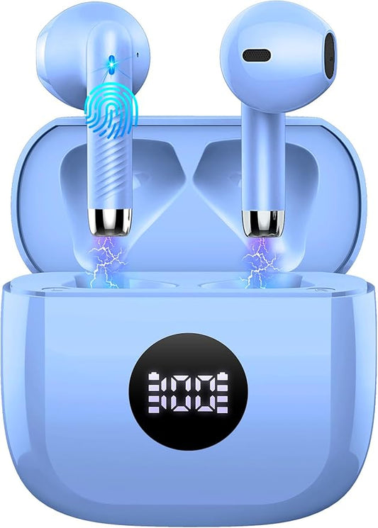 Wireless Earbuds Bluetooth 5.4 , Ear Buds LED Power Display Headphones 6D Stereo, Bluetooth Earbuds in-Ear Noise Cancelling Mic, 40H Playback Mini Case IP7 Waterproof Sports Earphones for Android iOS-StrideForce Fitness