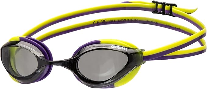ARENA Unisex Python Racing Swim Goggles for Men and Women Anti-Fog No Leak Max Comfort Dual Strap, Mirror/Non-Mirror Lens-StrideForce Fitness