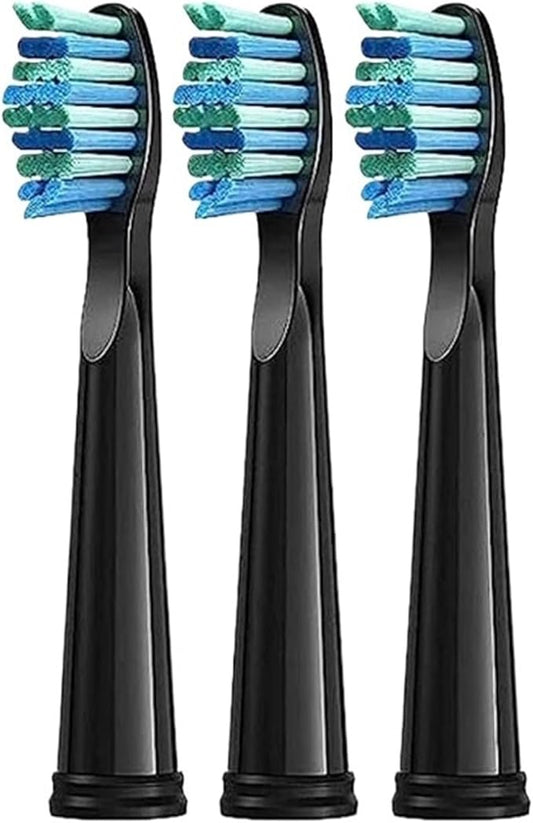 Replaceable Brush Heads Bristle Refill ，Compatibility for Seago/Fairywill Electric Toothbrush FW/SG 507/508/515/551/917/959(Black 3)