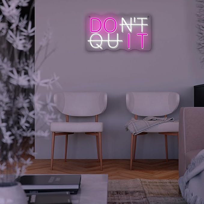 Don't Quit Neon Sign for Wall Decor LED Gym Neon Light Signs for Bedroom Home Office Hotel Pub Cafe Recreation GymRoom Game Room Fitness Club Décor Boyfriend Gift-StrideForce Fitness