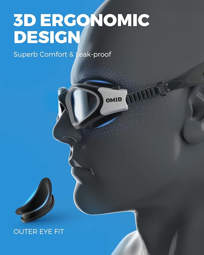OMID Swim Goggles, P2 Polarized Swimming Goggles for Men Anti-fog Goggles Swimming for Adult Women-StrideForce Fitness