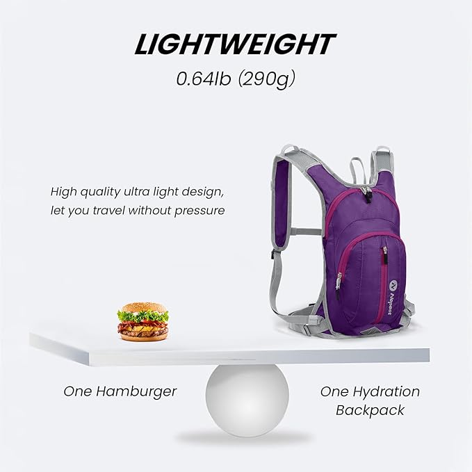 Nepest Hydration Pack Backpack for Women & Men, Lightweight Water Backpack with 2L Water Bladder for Hiking Cycling Running Biking-StrideForce Fitness
