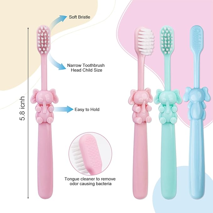 20 pcs Disposable Kids Toothbrushes Bulk Individually Wrapped,Kids Toothbrush for Age 2+ Toddler Children Toothbrush Set Soft Bristles Boys Girls Toothbrush