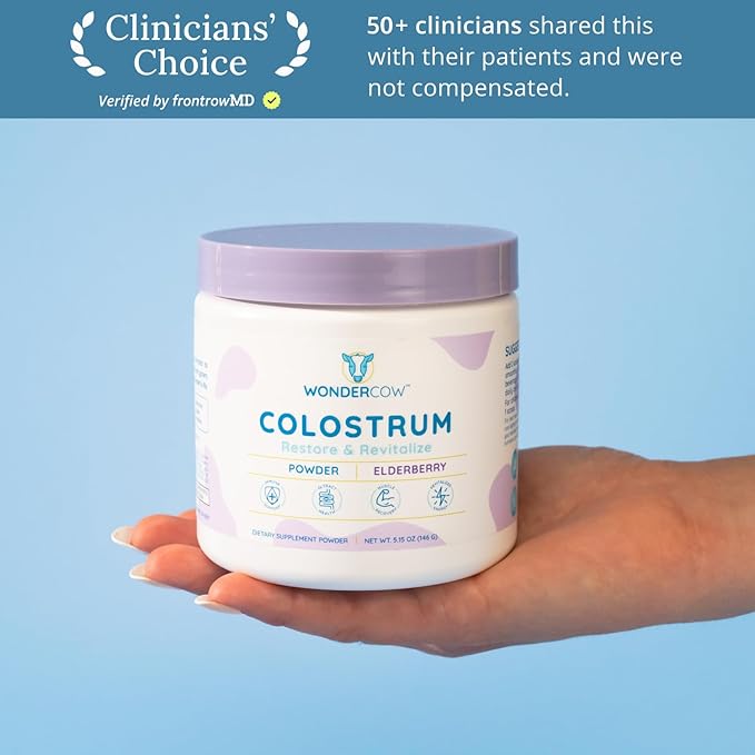 Colostrum Supplement Powder for Gut Health, Immune Support, Muscle Recovery & Wellness | Natural IgG Pure Whole Bovine Colostrum Superfood, Elderberry, 60 Servings-StrideForce Fitness