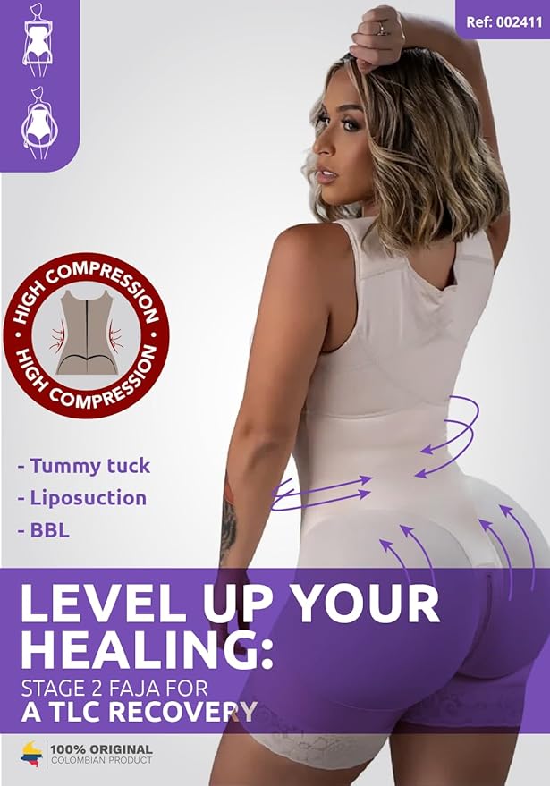 Snatched Body - Women's Stage 2 Faja Colombians with Bra Shapewear - BBL Post Surgery Garment - Reductoras Moldeadoras-StrideForce Fitness