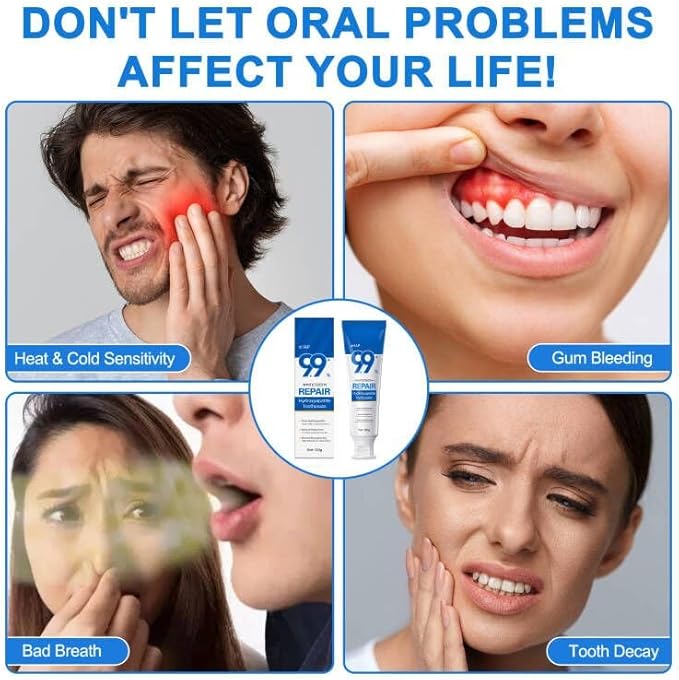 Hydroxyapatite Toothpaste, Enamel Repair & Cavity Prevention - Fresh Mint Flavor, Fluoride-Free, Whitening, Fresh Breath for Daily Use 1Pack