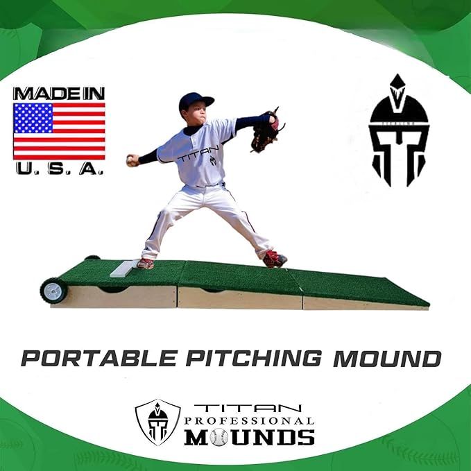 Titan Professional Mounds 6 Inch Ultra Portable Youth Baseball Pitching Mound with Wheels Ages 12 & Under-StrideForce Fitness