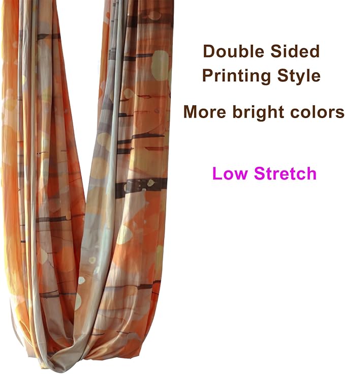 F.Life Aerial Yoga Hammock kit- Yoga Swing Multicolor 5 yards-Flying Yoga Include Daisy Chain,Carabiner and Pose Guide-StrideForce Fitness