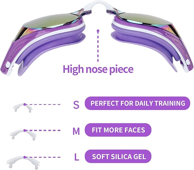 Nearsighted Swim Goggles, Shortsighted Optical Swimming Goggles No Leaking Anti Fog UV Protection for Adult Men Women-StrideForce Fitness