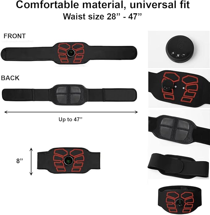 EMS Muscle Stimulator, ABS Stimulator, Abdominal Toning Belt Home Office Fitness Workout Equipment for Abdomen-StrideForce Fitness