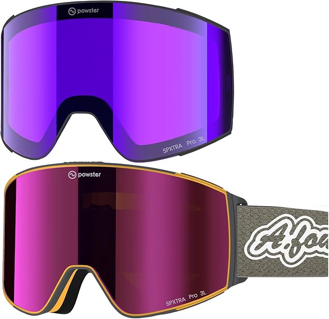 Ski Goggles Snow OTG Snowboard Goggles Magnetic Interchangeable Lens Frameless UV Protection Anti-fog mobile Skating-StrideForce Fitness