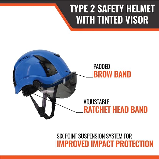 Malta Dynamics APEX Type 2 Safety Helmet – OSHA and ANSI Z89.1 Compliant Safety Hard Hats for Construction Workers and Vented Helmet for Head Protection-StrideForce Fitness